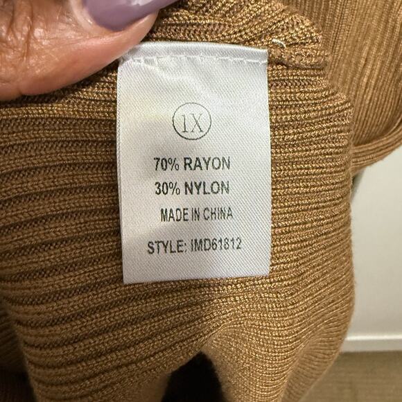 NWT Fashion Nova Tamara Camel Ribbed Knit Sweater Maxi Bodycon Dress Size XL - Picture 12 of 16